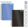 Better Office Products Spiral Notebooks, Small, Poly Covers, 7in. x 4.375in. College Rule, 100 Sht, Blk & Blue Cvrs, 24PK 25792